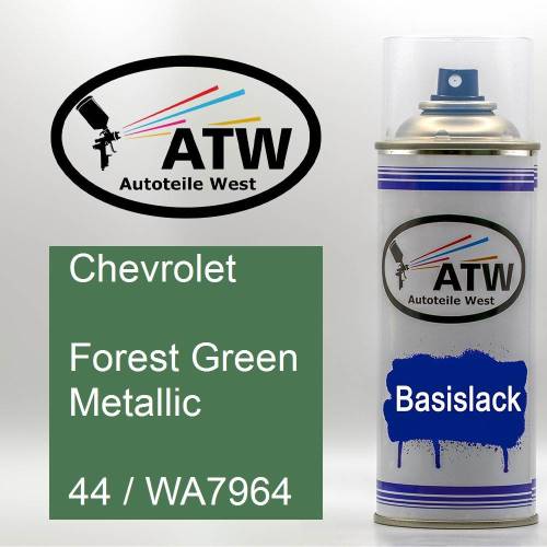 Chevrolet, Forest Green Metallic, 44 / WA7964: 400ml Sprühdose, von ATW Autoteile West.